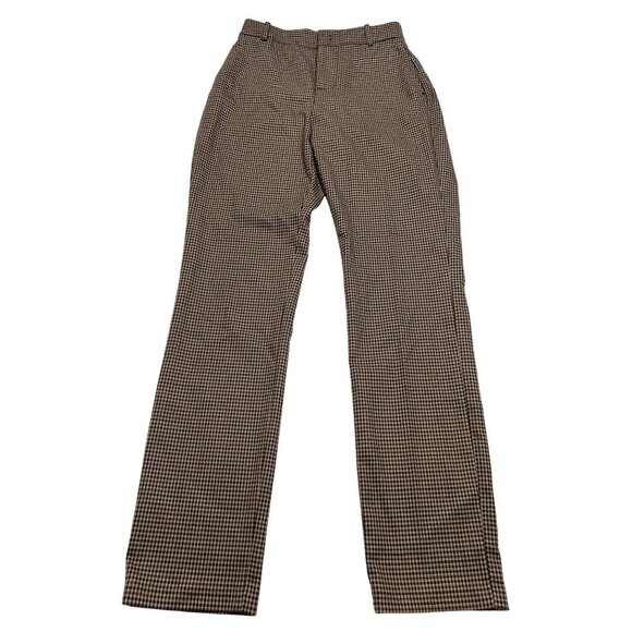 Zara Houndstooth Skinny Pants in Brown - Picture 1 of 6